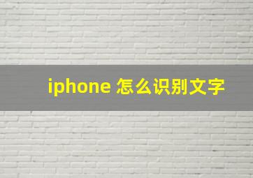 iphone 怎么识别文字